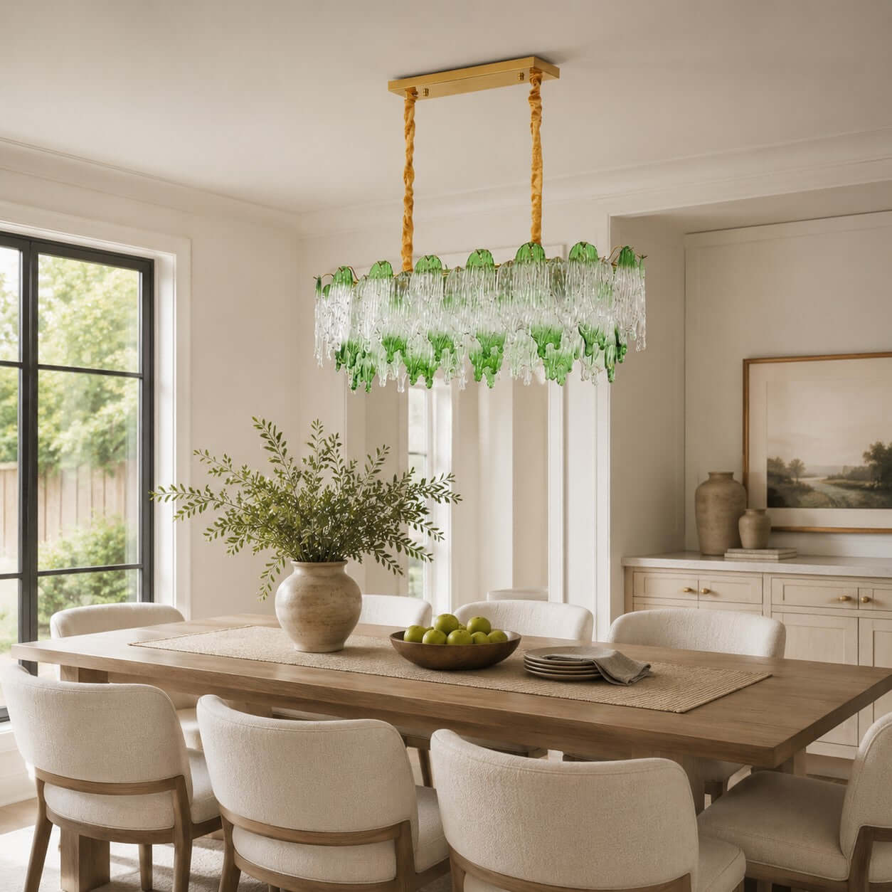 Antizer French Luxury Irregular Glass Linear Chandelier