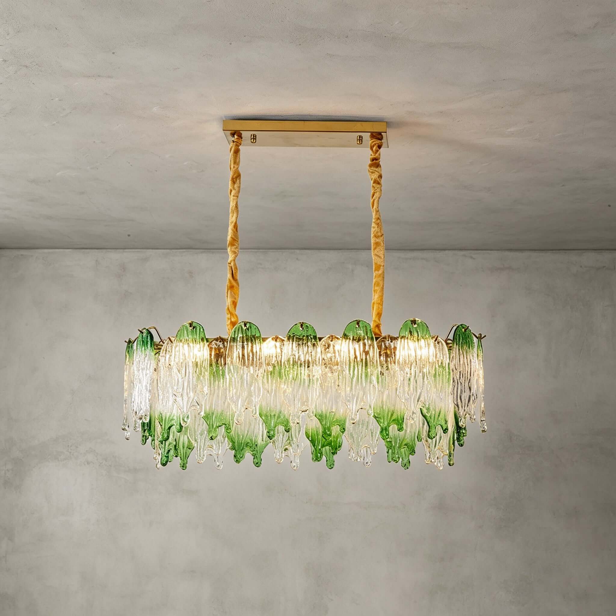 Antizer French Luxury Irregular Glass Linear Chandelier
