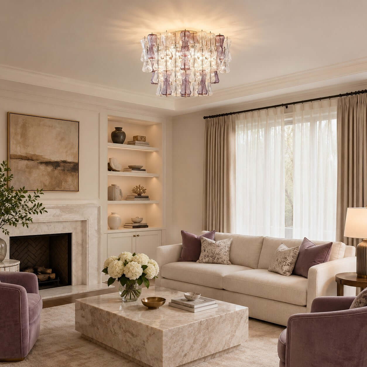 Antizer Modern Murano Glass Ceiling Light