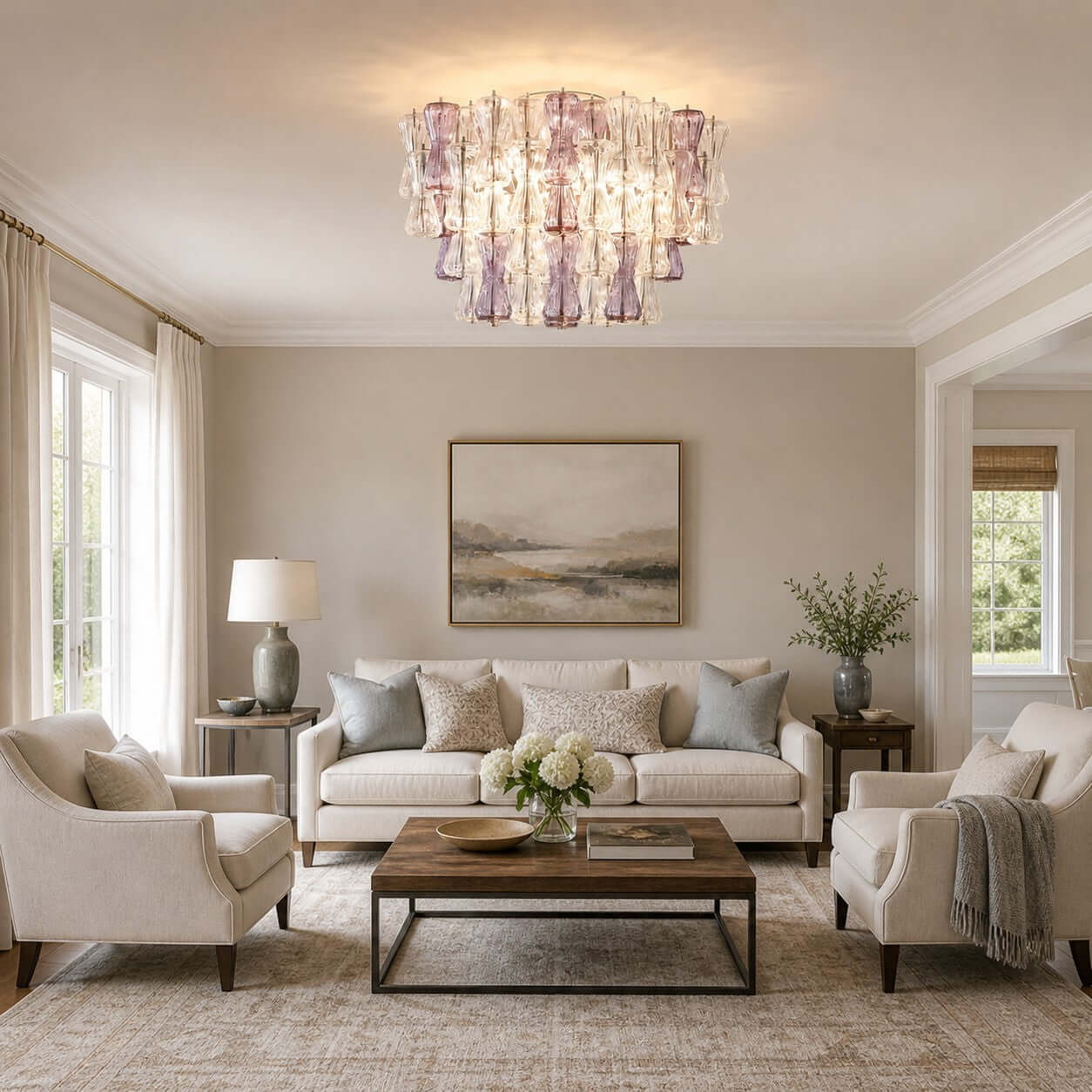 Antizer Modern Murano Glass Ceiling Light