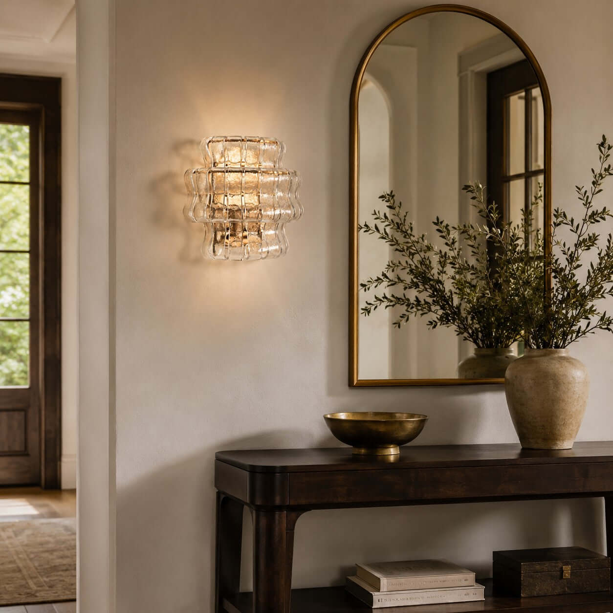 Antizer Murano Textured Glass Wall Sconce