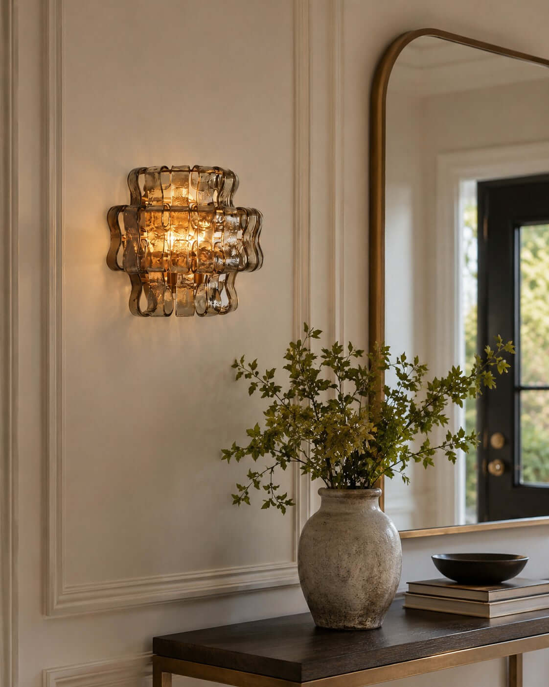 Antizer Murano Textured Glass Wall Sconce