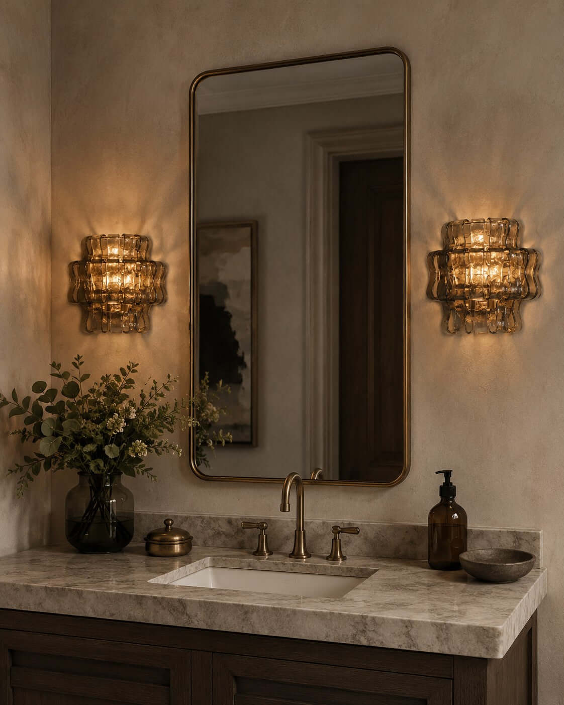 Antizer Murano Textured Glass Wall Sconce