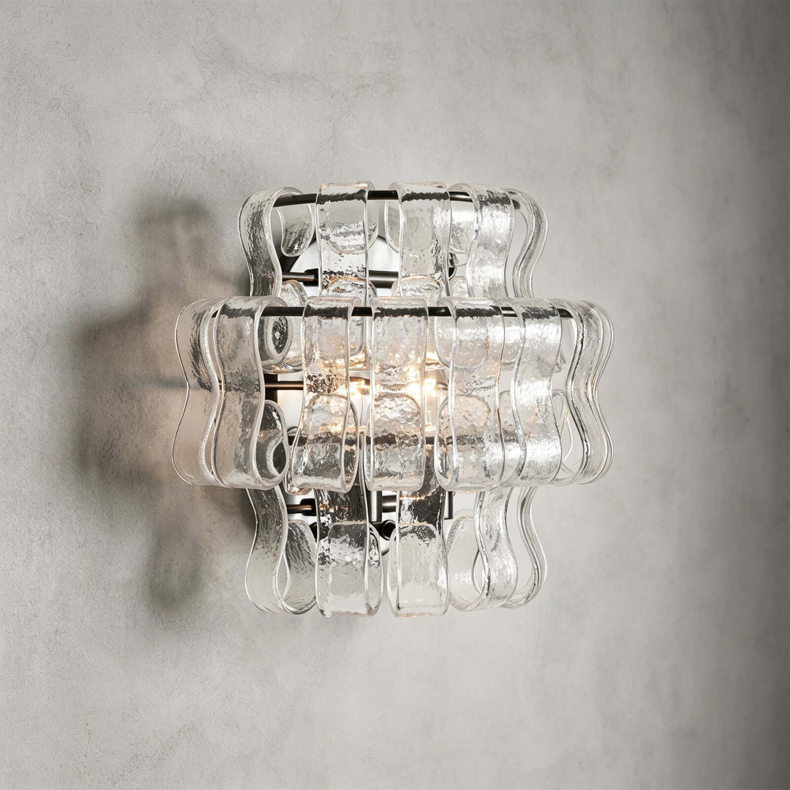 Virelle Wall Sconce - Modern Murano-Inspired Wavy Glass Wall Sconc