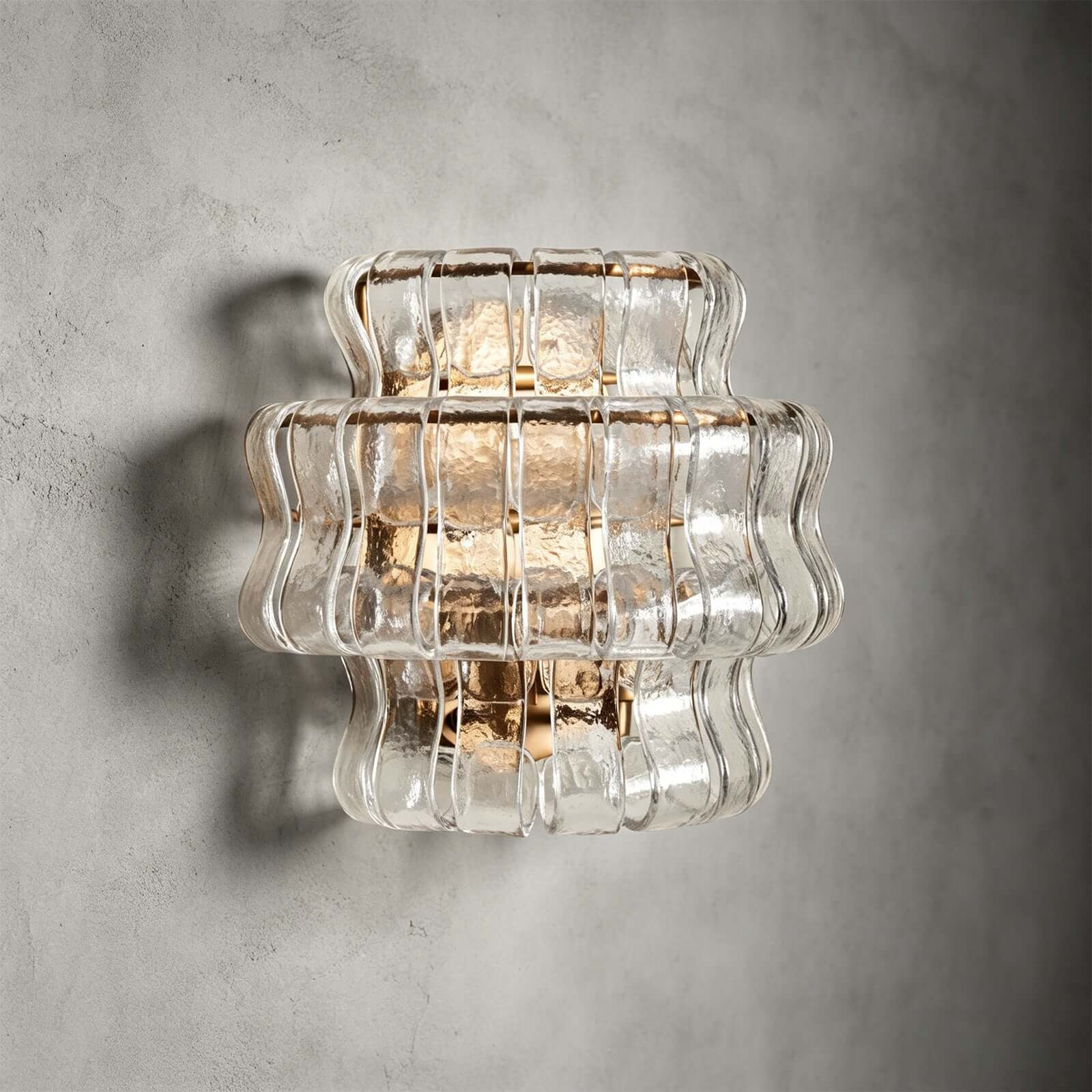 Virelle Wall Sconce - Modern Murano-Inspired Wavy Glass Wall Sconc