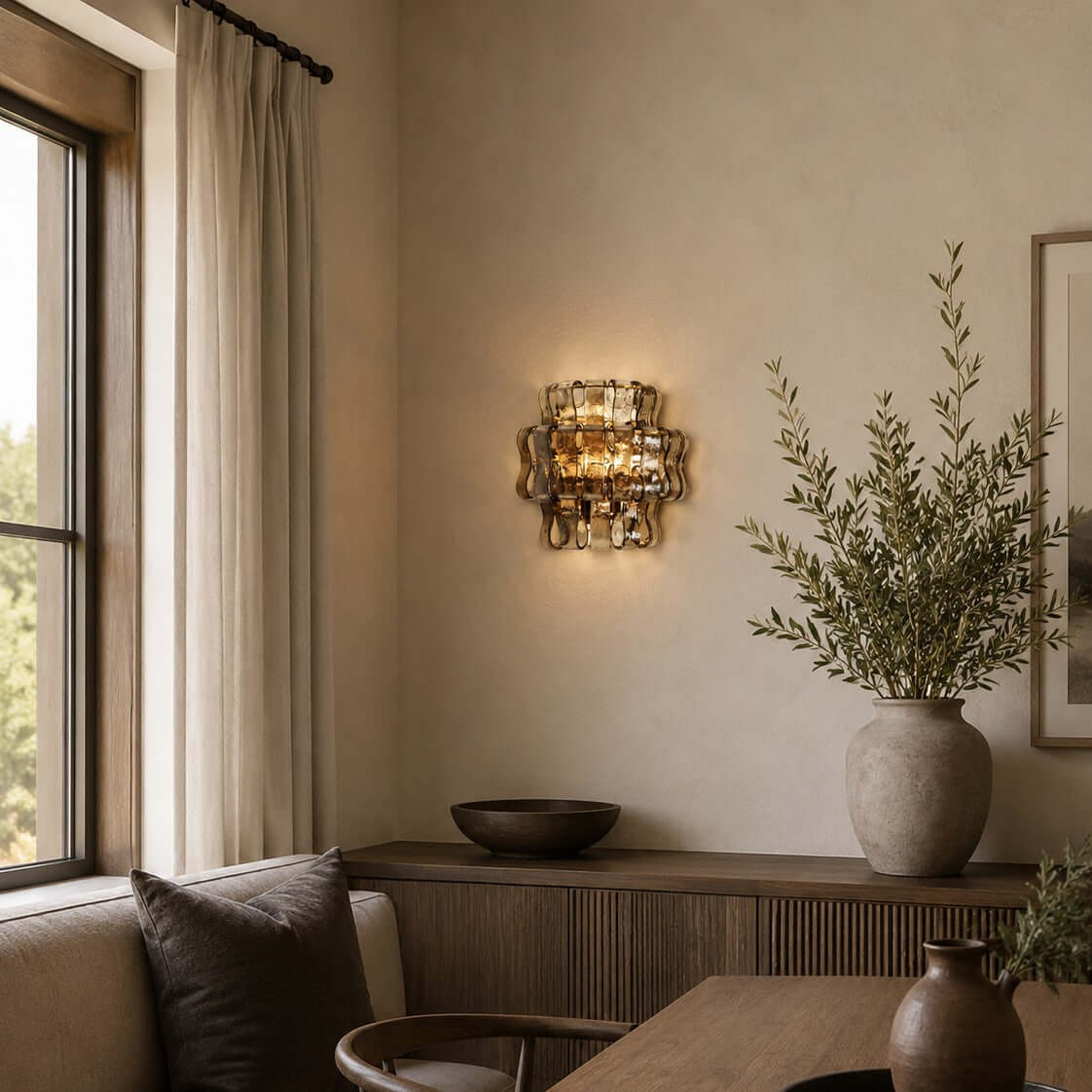 Antizer Murano Textured Glass Wall Sconce