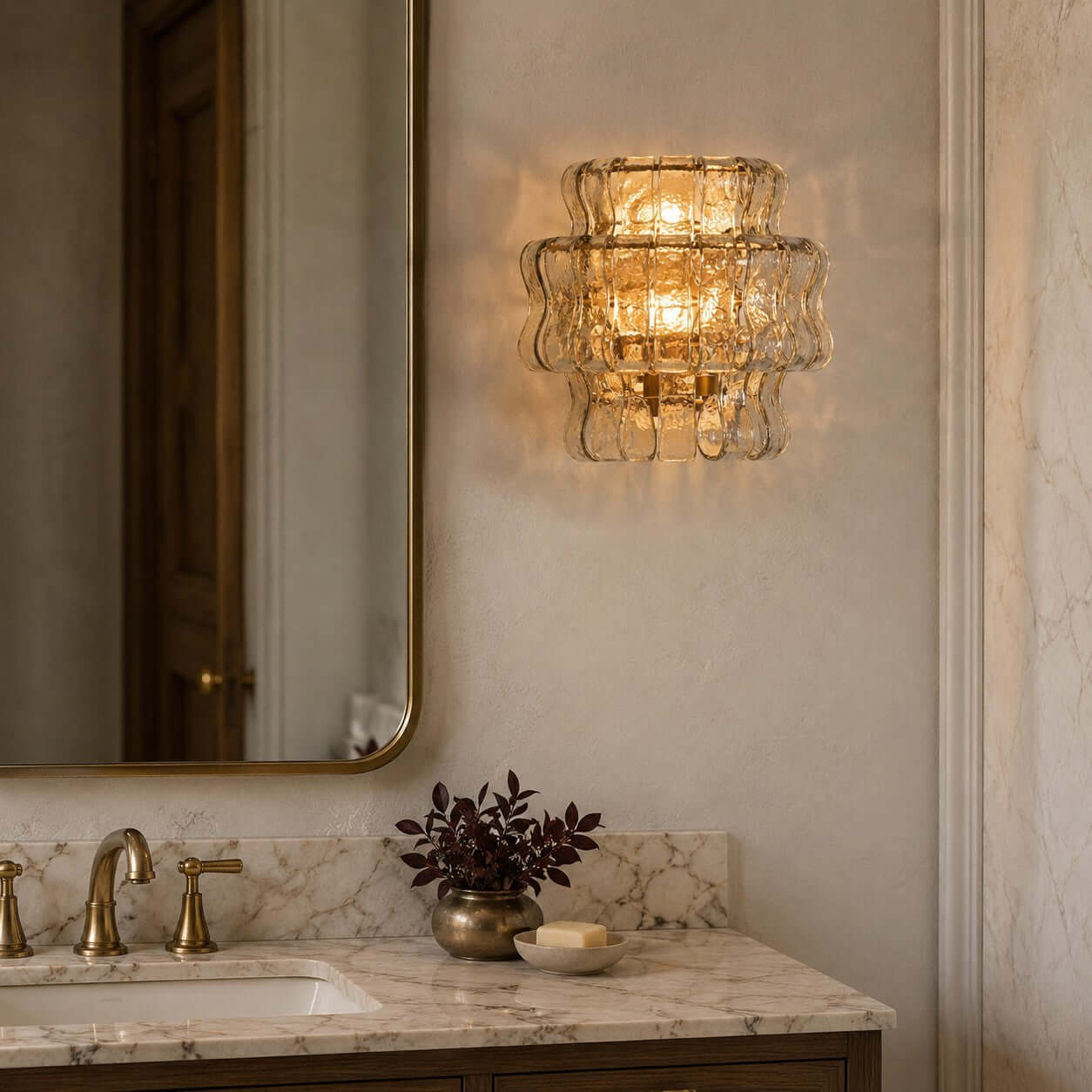 Antizer Murano Textured Glass Wall Sconce