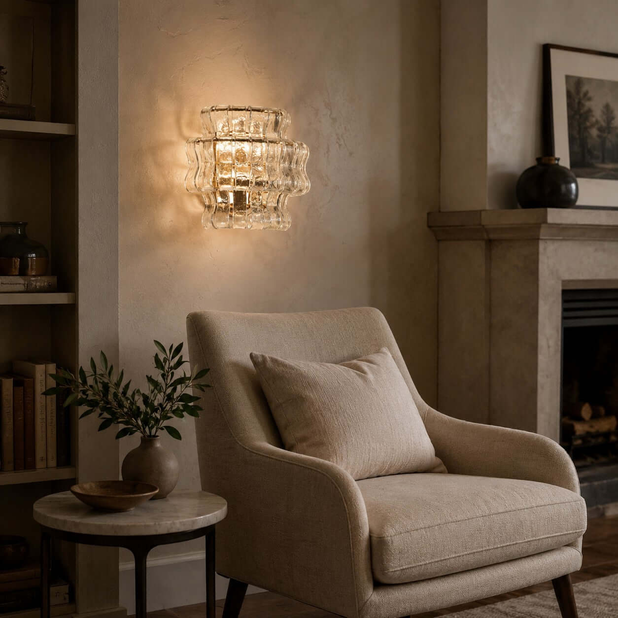 Antizer Murano Textured Glass Wall Sconce