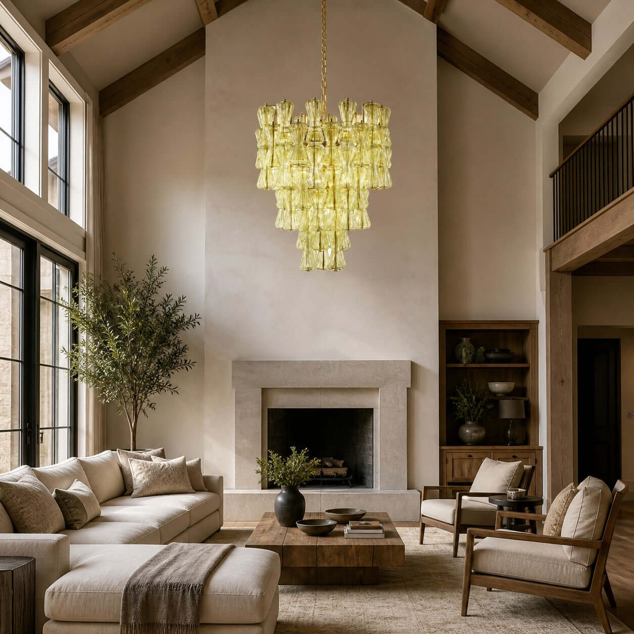 Antizer Layered Murano Glass Chandelier