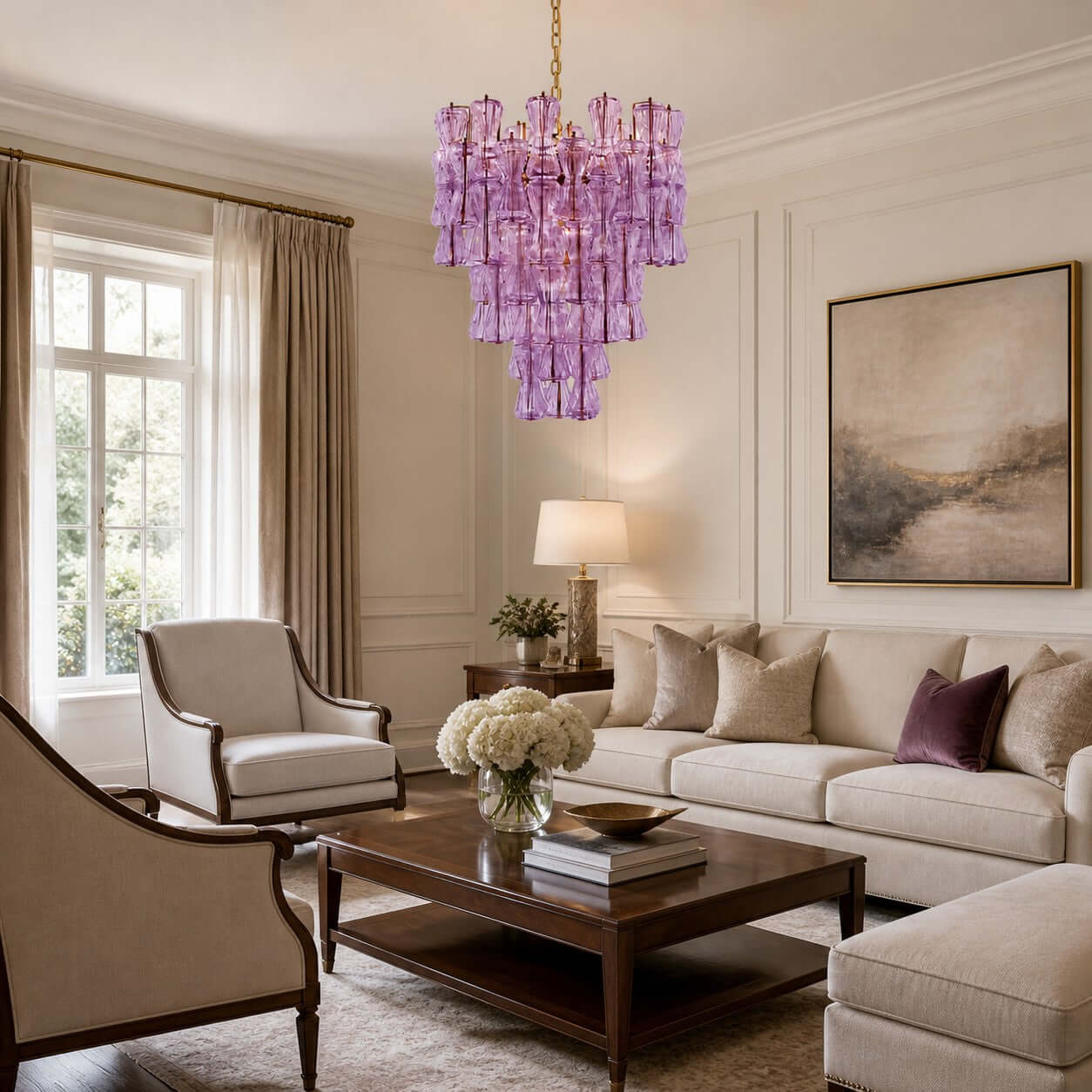 Antizer Layered Murano Glass Chandelier