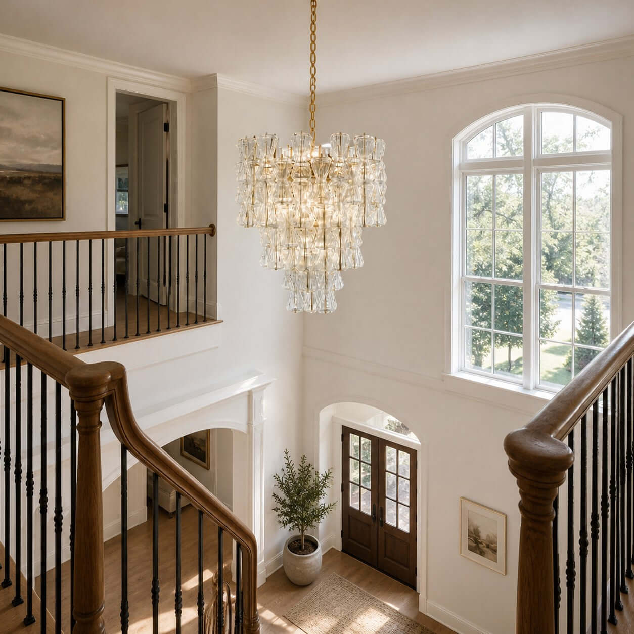Antizer Layered Murano Glass Chandelier