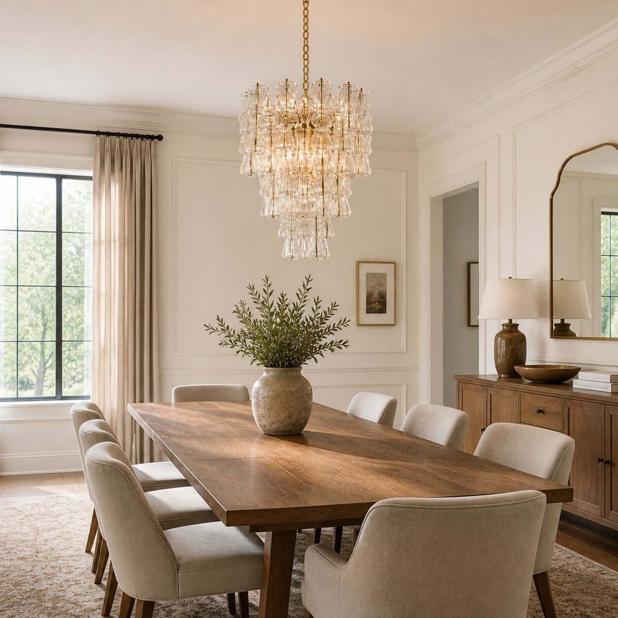 Antizer Layered Murano Glass Chandelier