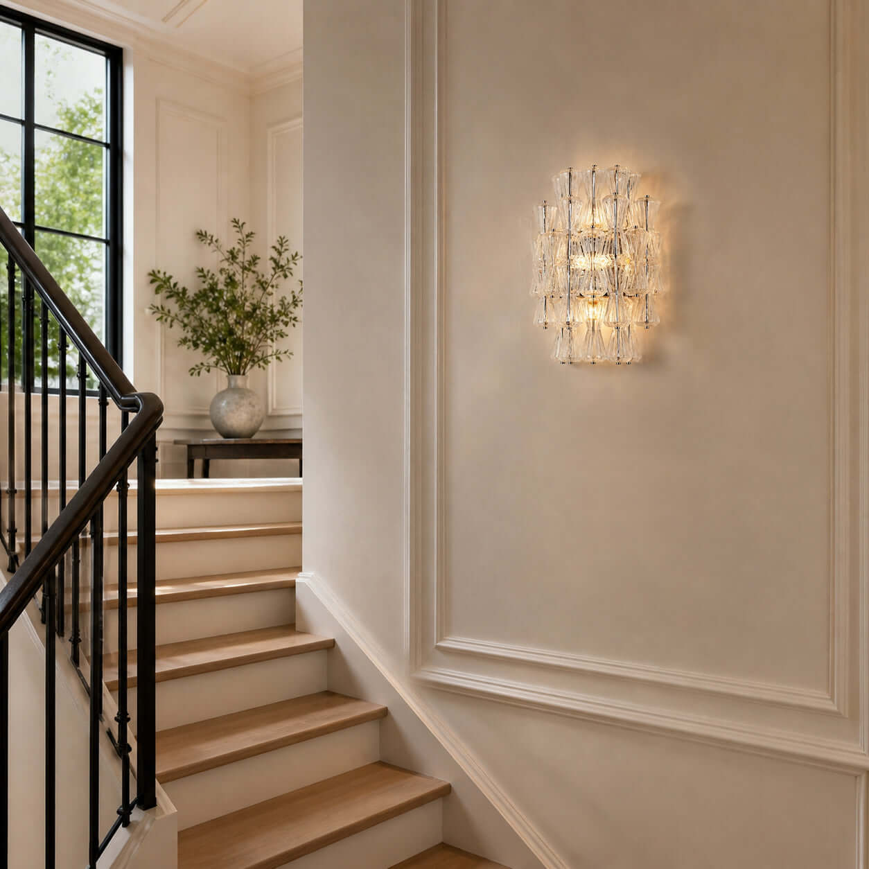 Antizer Artful Murano Glass Layered Wall Sconce