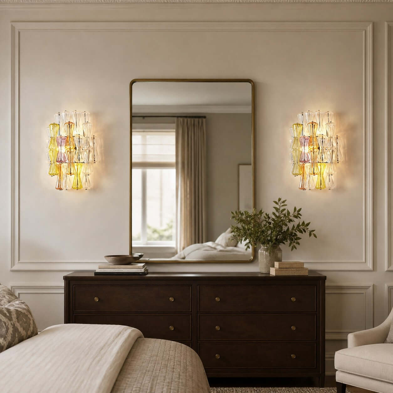 Antizer Artful Murano Glass Layered Wall Sconce