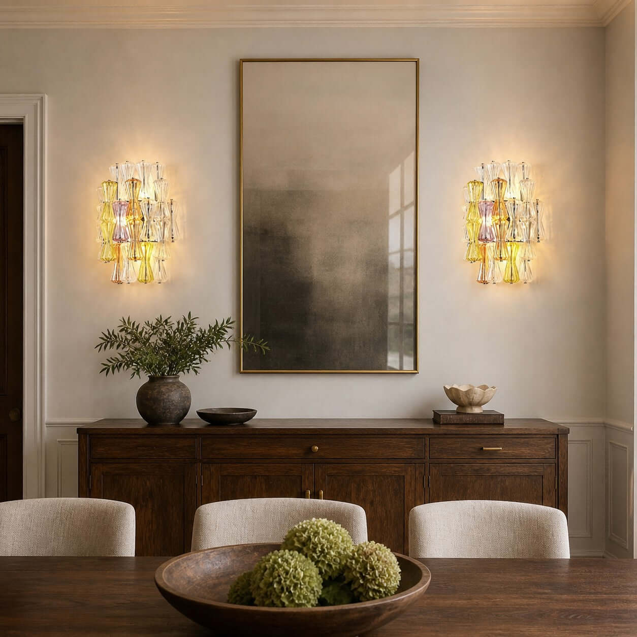 Antizer Artful Murano Glass Layered Wall Sconce