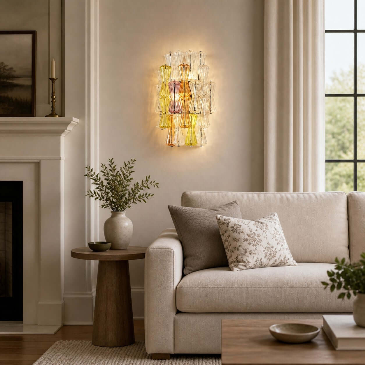Antizer Artful Murano Glass Layered Wall Sconce