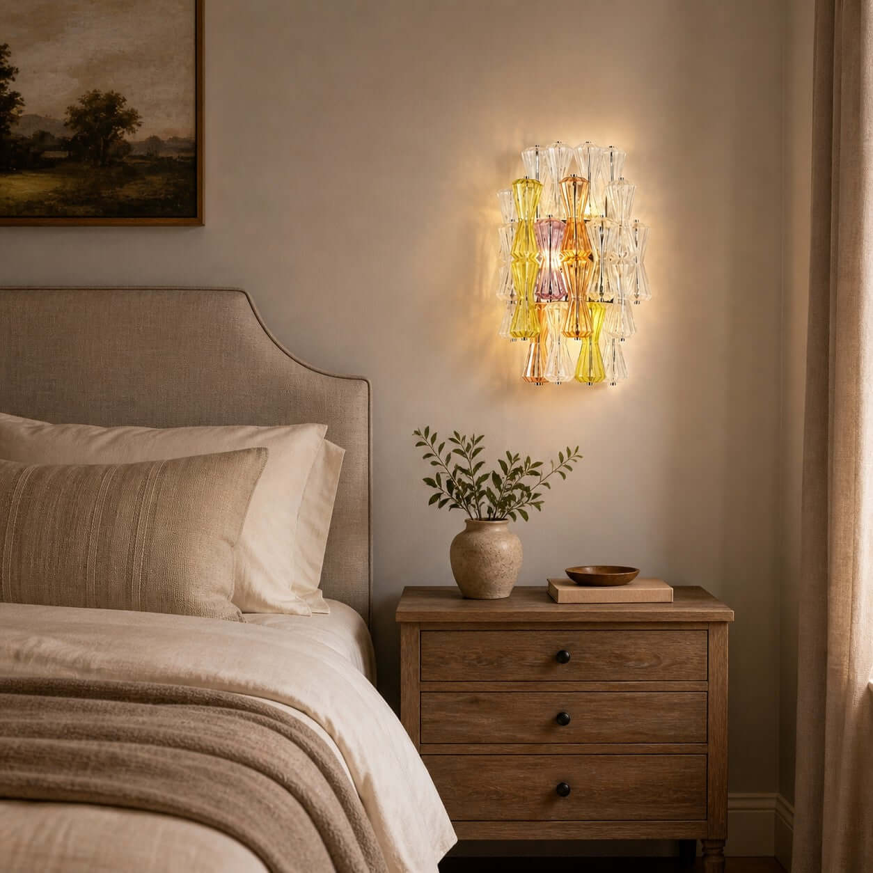 Antizer Artful Murano Glass Layered Wall Sconce