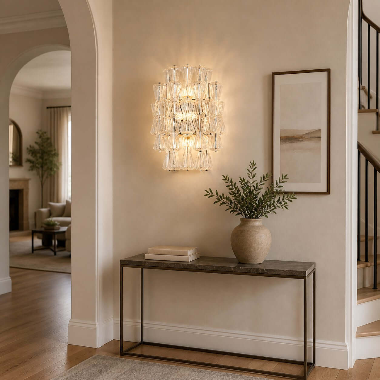 Antizer Artful Murano Glass Layered Wall Sconce