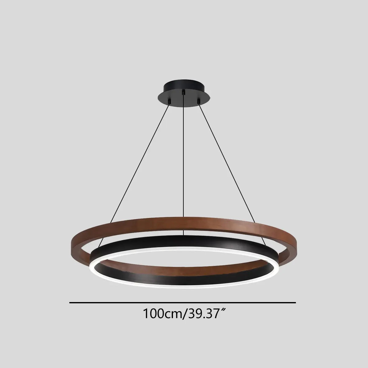 modern ring chandelier size