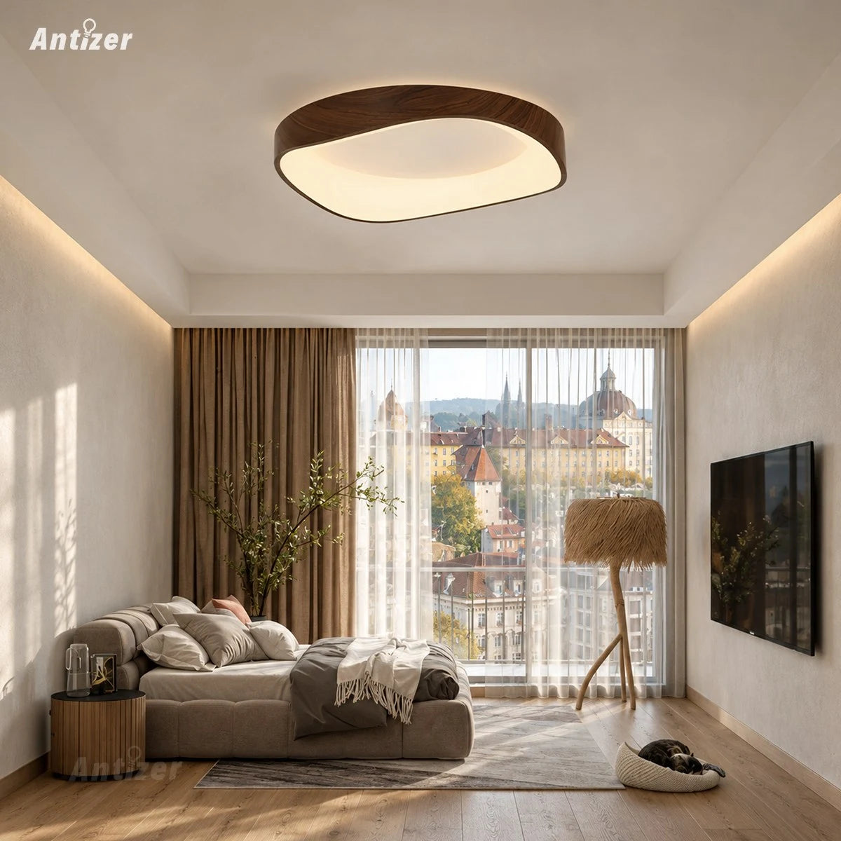Antizer Nordic Acrylic Circle Ceiling Light for Bedroom