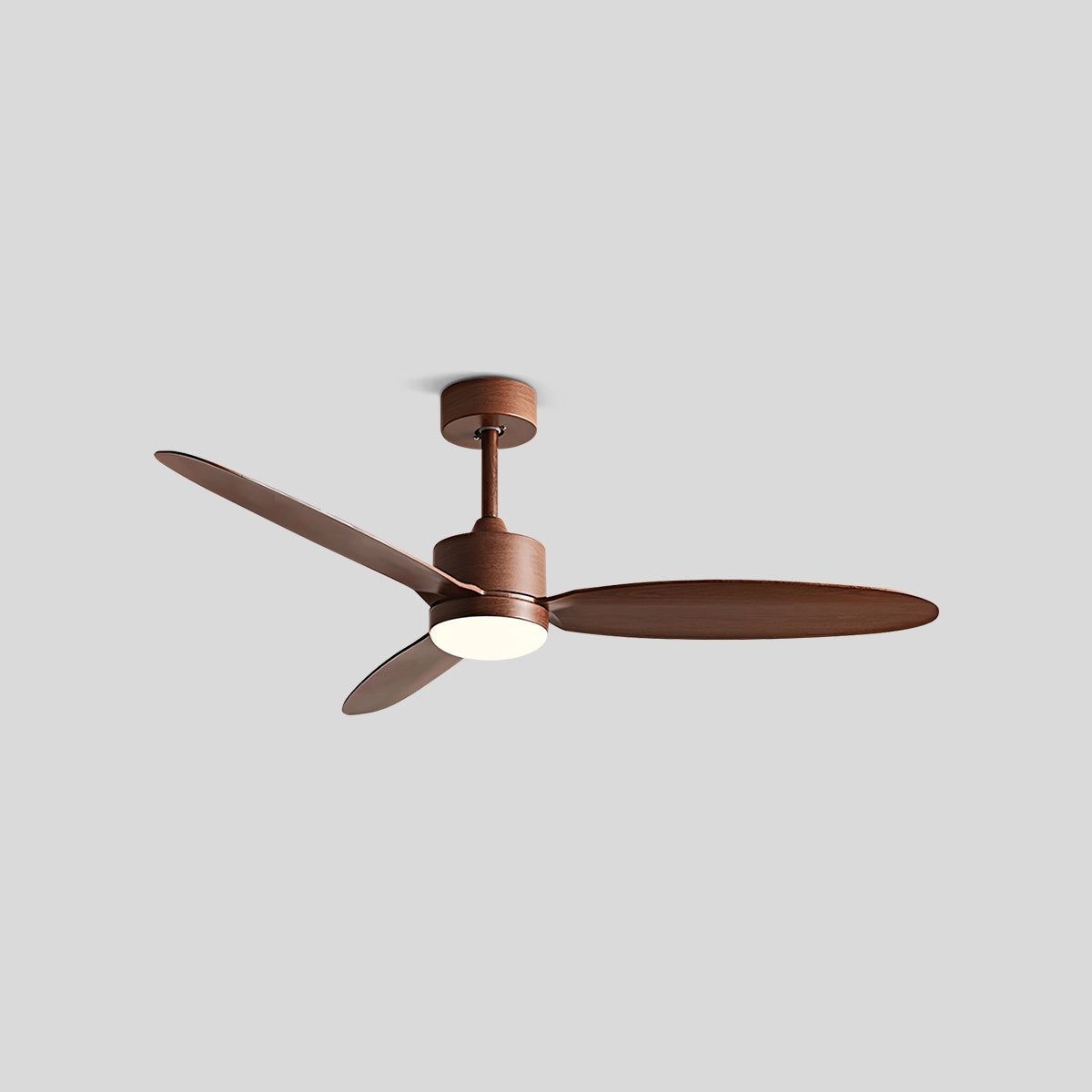 Antizer 3-Blade Ceiling Fan With Light for Bedroom Walnut