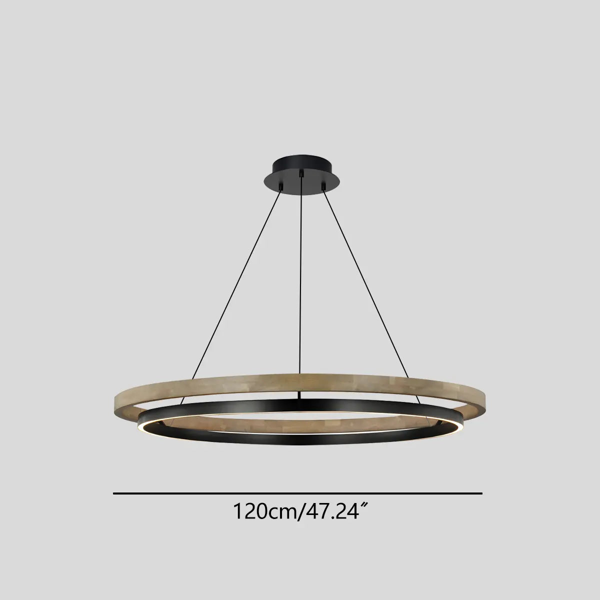 modern ring chandelier size