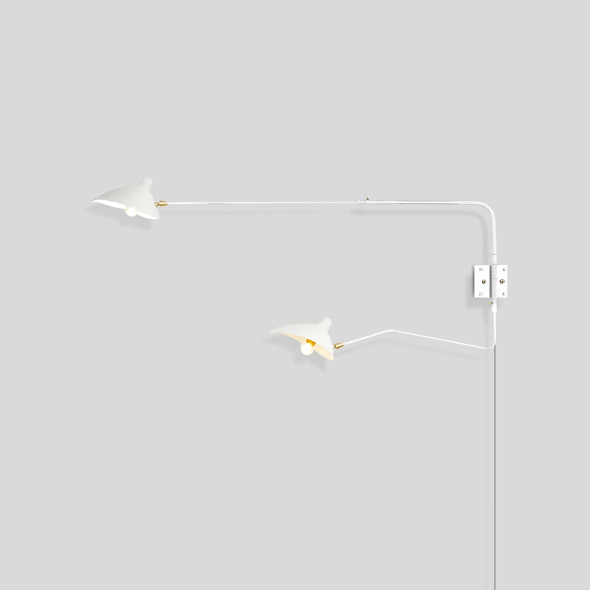 Antizer Two Arm Plug In Wall Sconce for Bedroom White