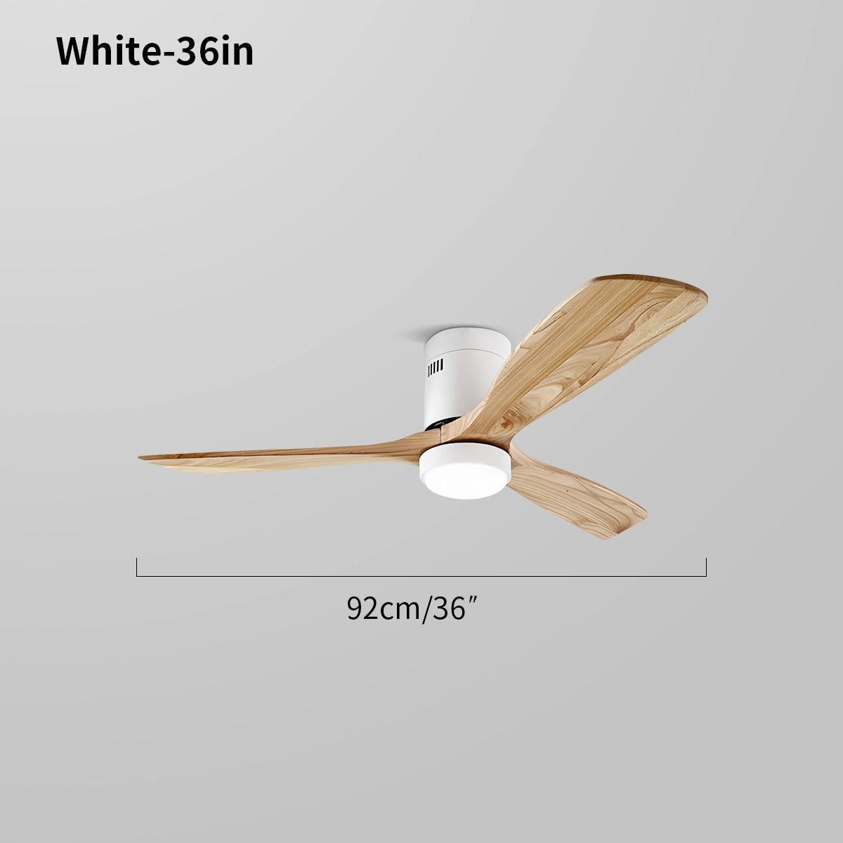 white LED hugger ceiling fan lamp size