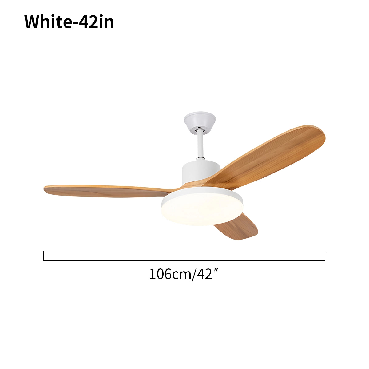 Antizer 3 Wood Blade Ceiling Fan with Light
