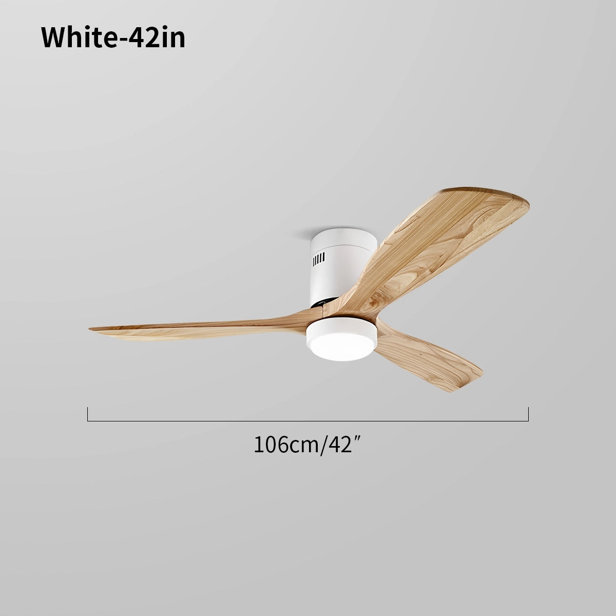 white LED hugger ceiling fan lamp size