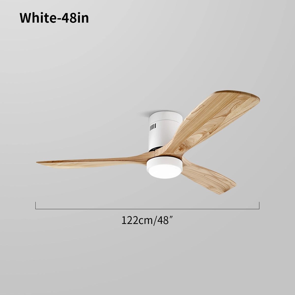 white LED hugger ceiling fan lamp size