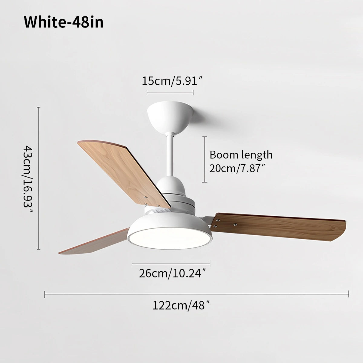 Antizer Modern Minimalist Three Leaf Ceiling Fan Light