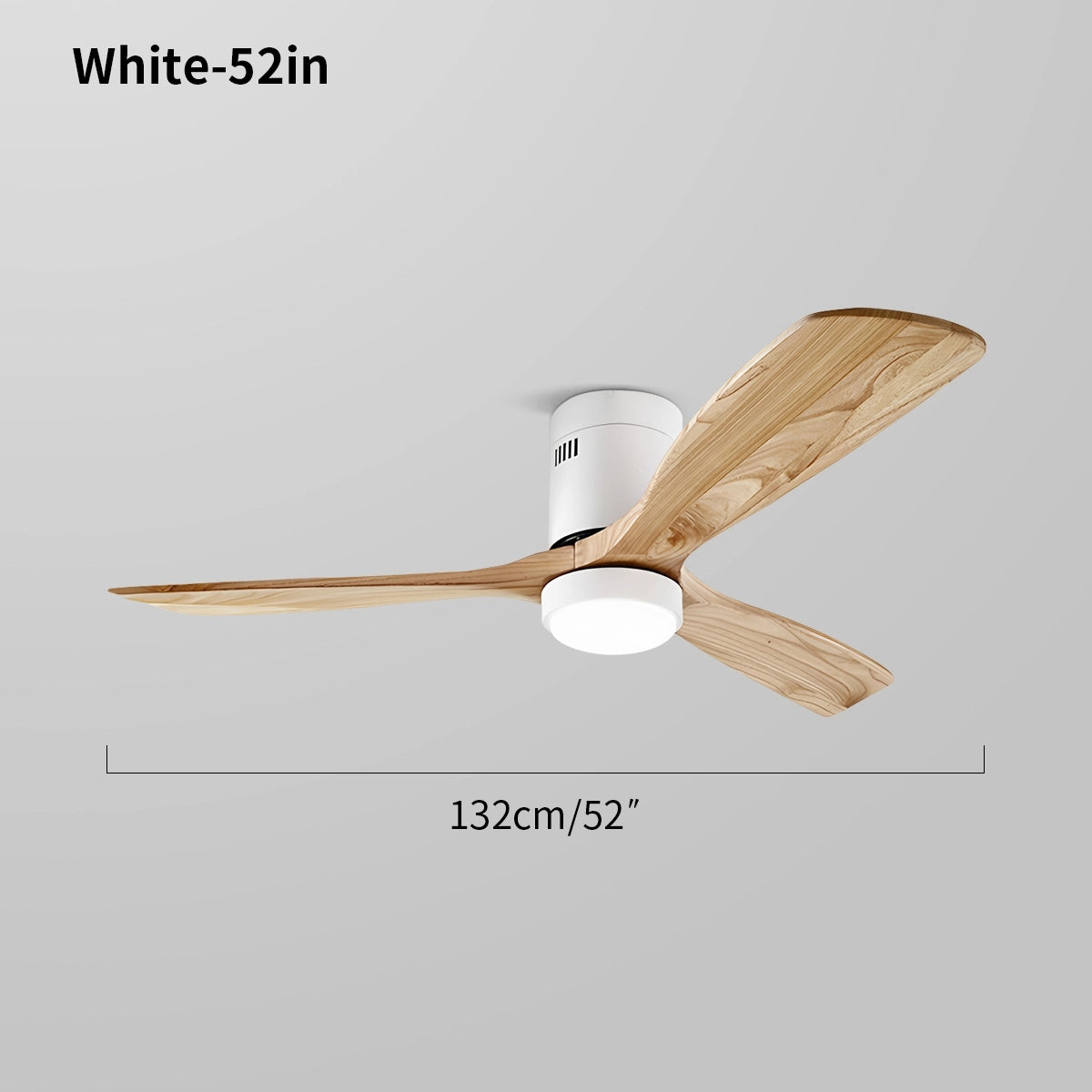 white LED hugger ceiling fan lamp size