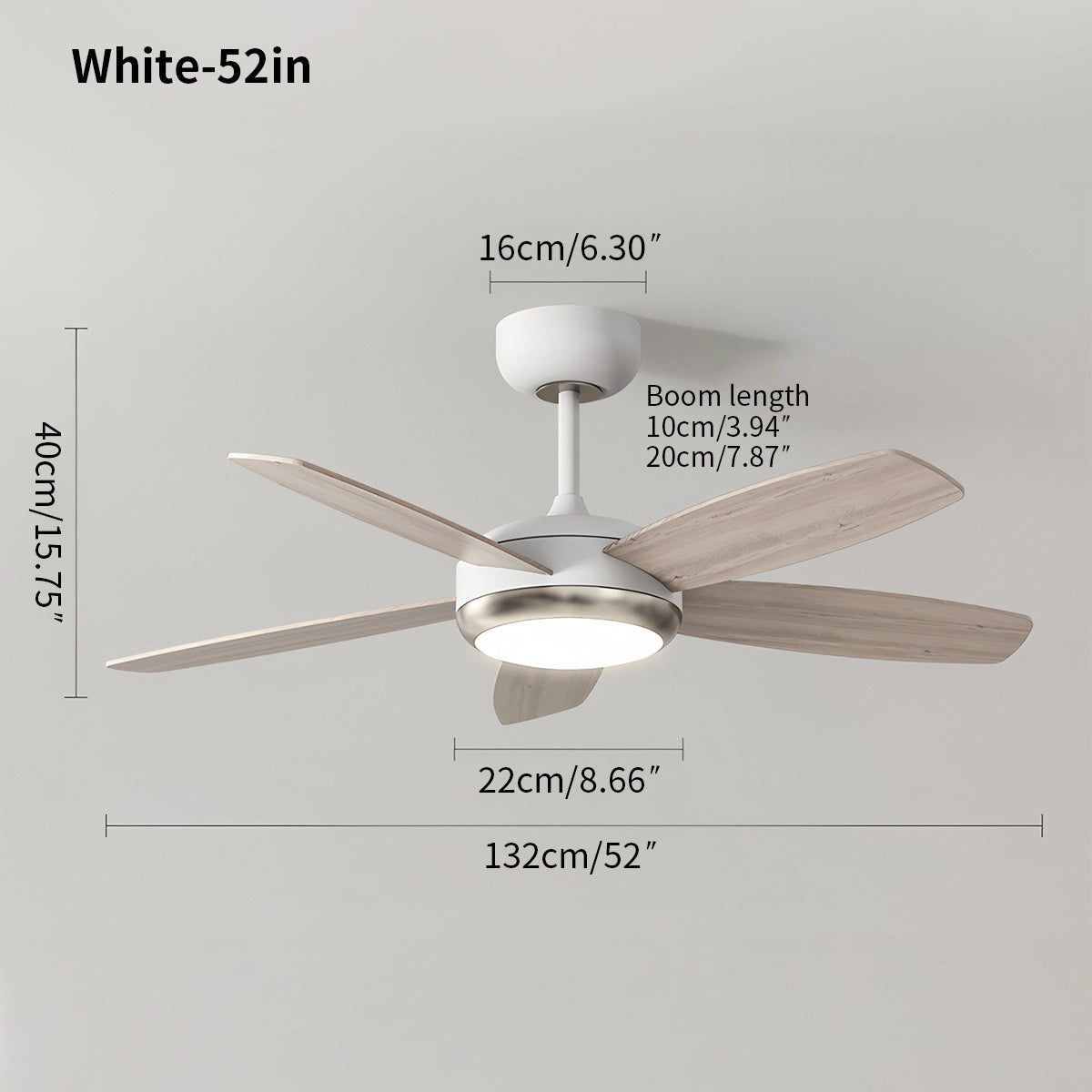 Antizer Retro American Style 5-blade Ceiling Fan Light