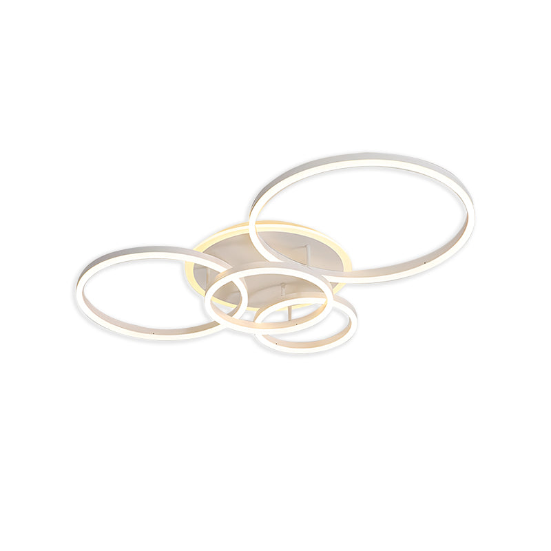 Antizer Circular LED Ceiling Light for Living Room White 5 Circles-38.6" (98cm)