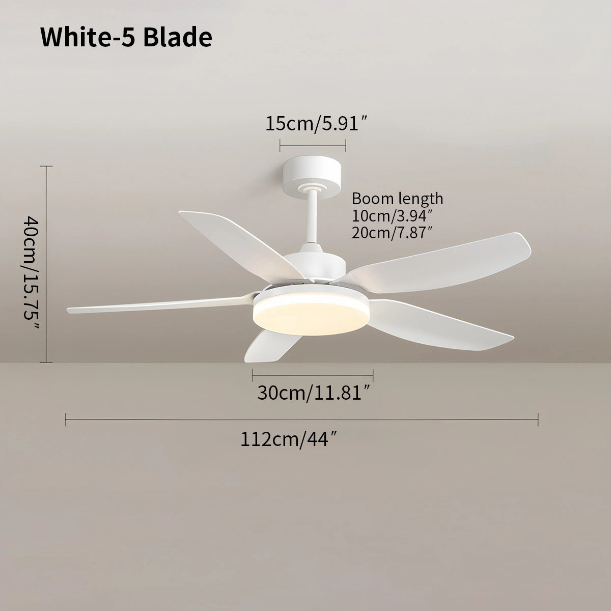 Antizer White Remote Control Ceiling Fan Light