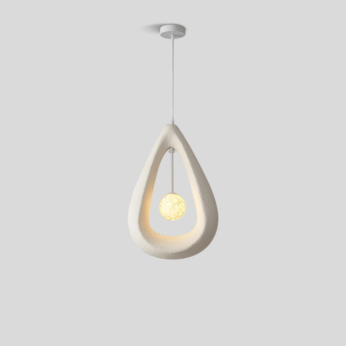 Antizer Contemporary Creative Teardrop Orb Pendant Light White Style A Warm Light