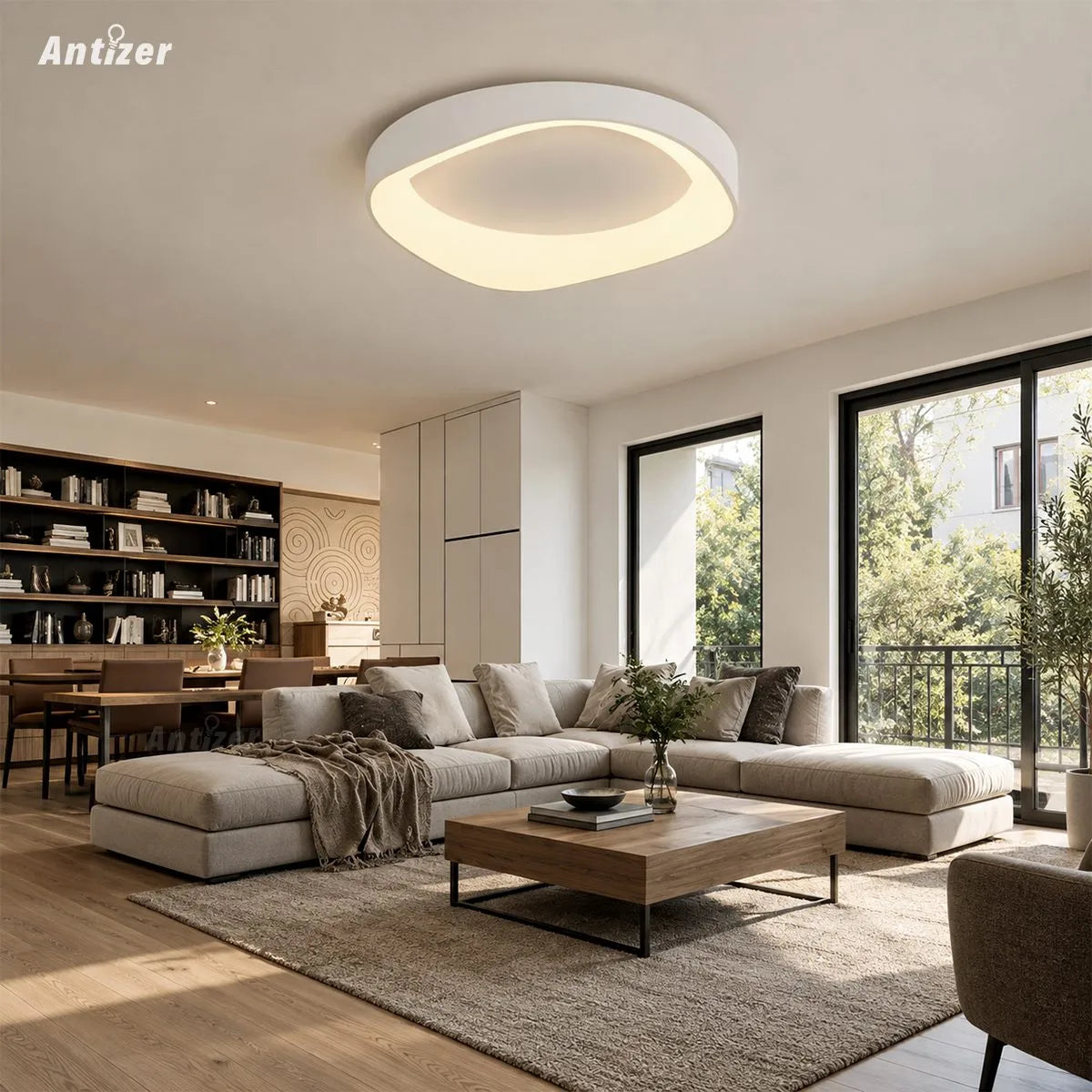 Antizer Nordic Acrylic Circle Ceiling Light for Bedroom