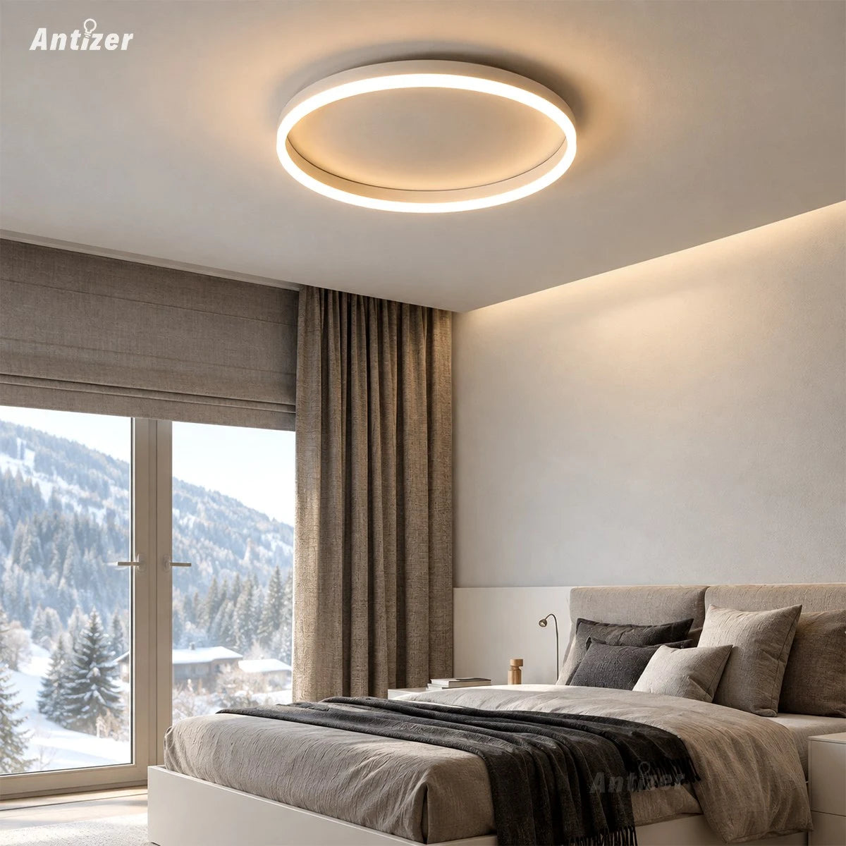Antizer Nordic Circular LED Ceiling Lamp for Bedroom