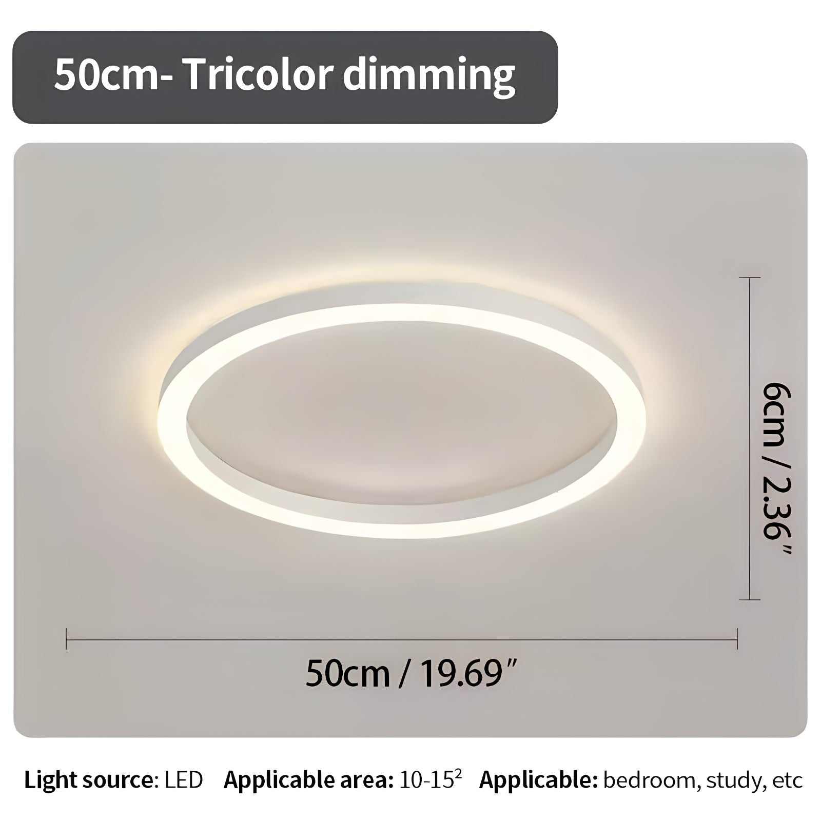 circular ceiling light size