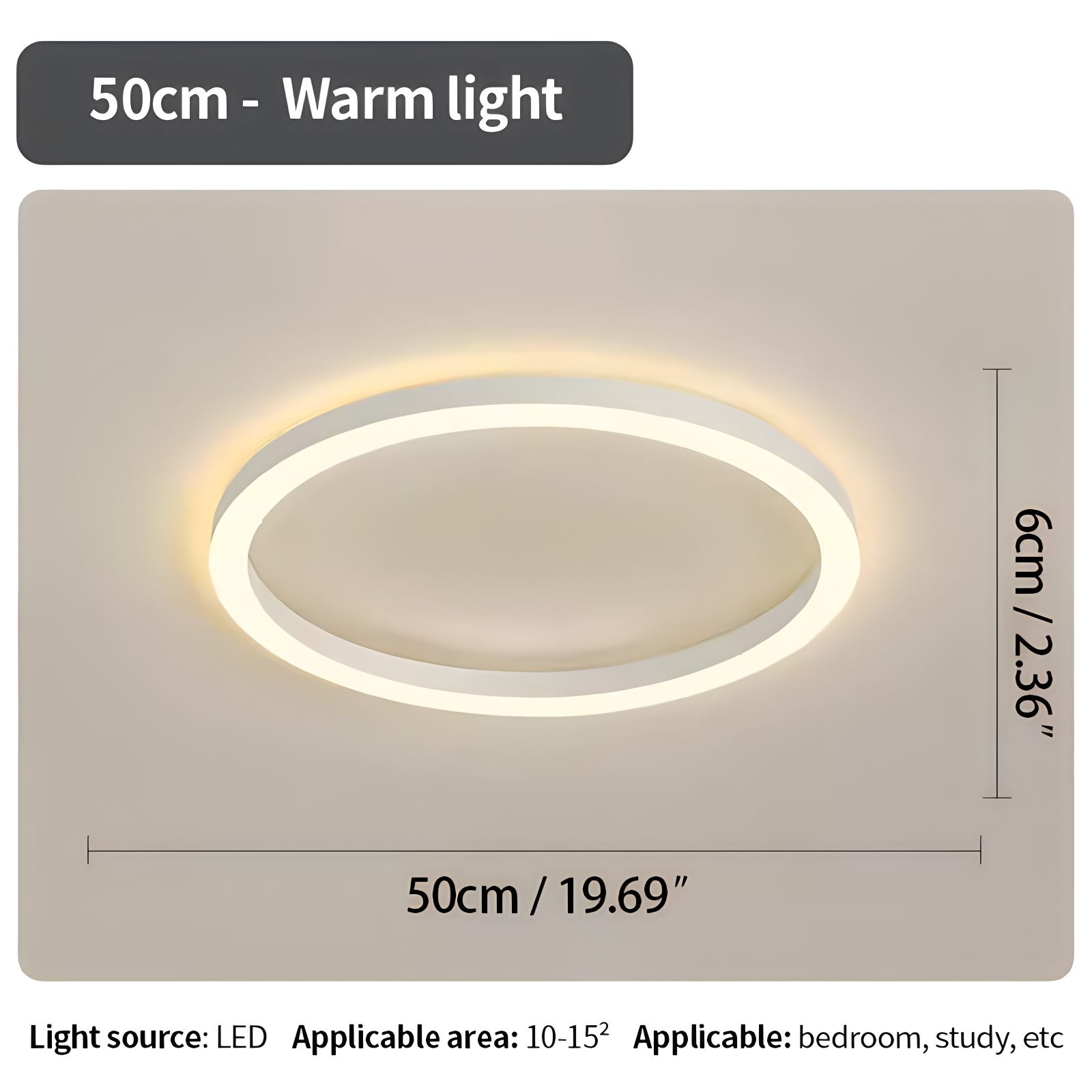 circular ceiling light size