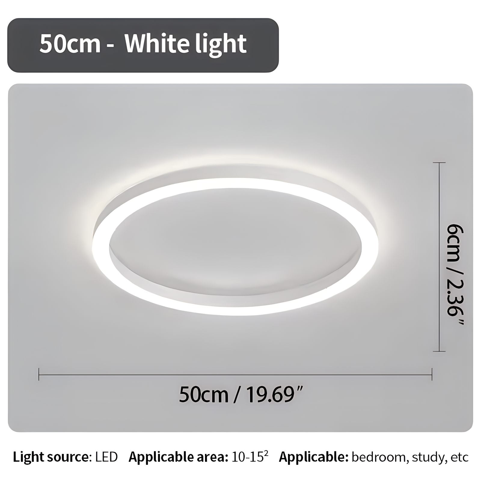 circular ceiling light size