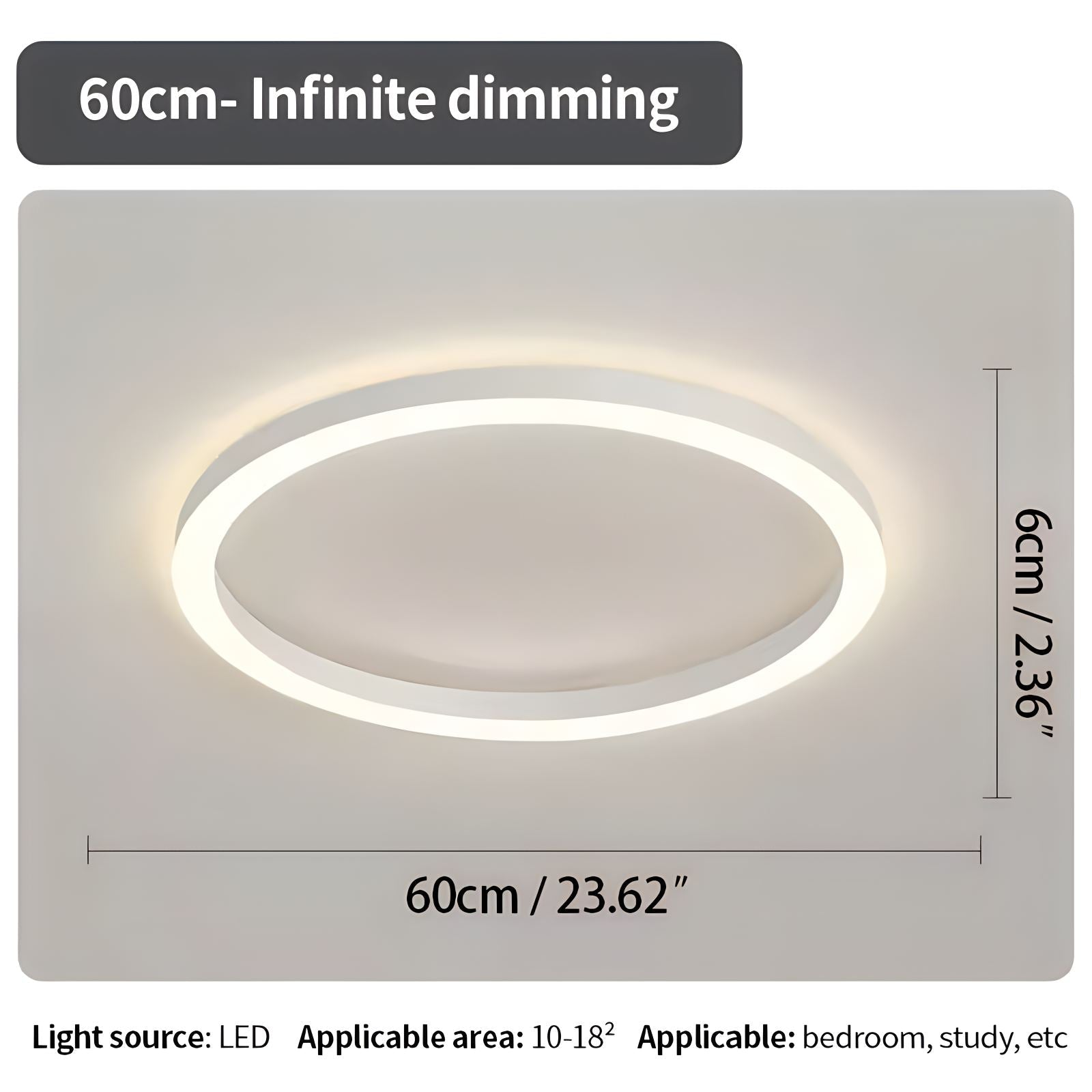 circular ceiling light size