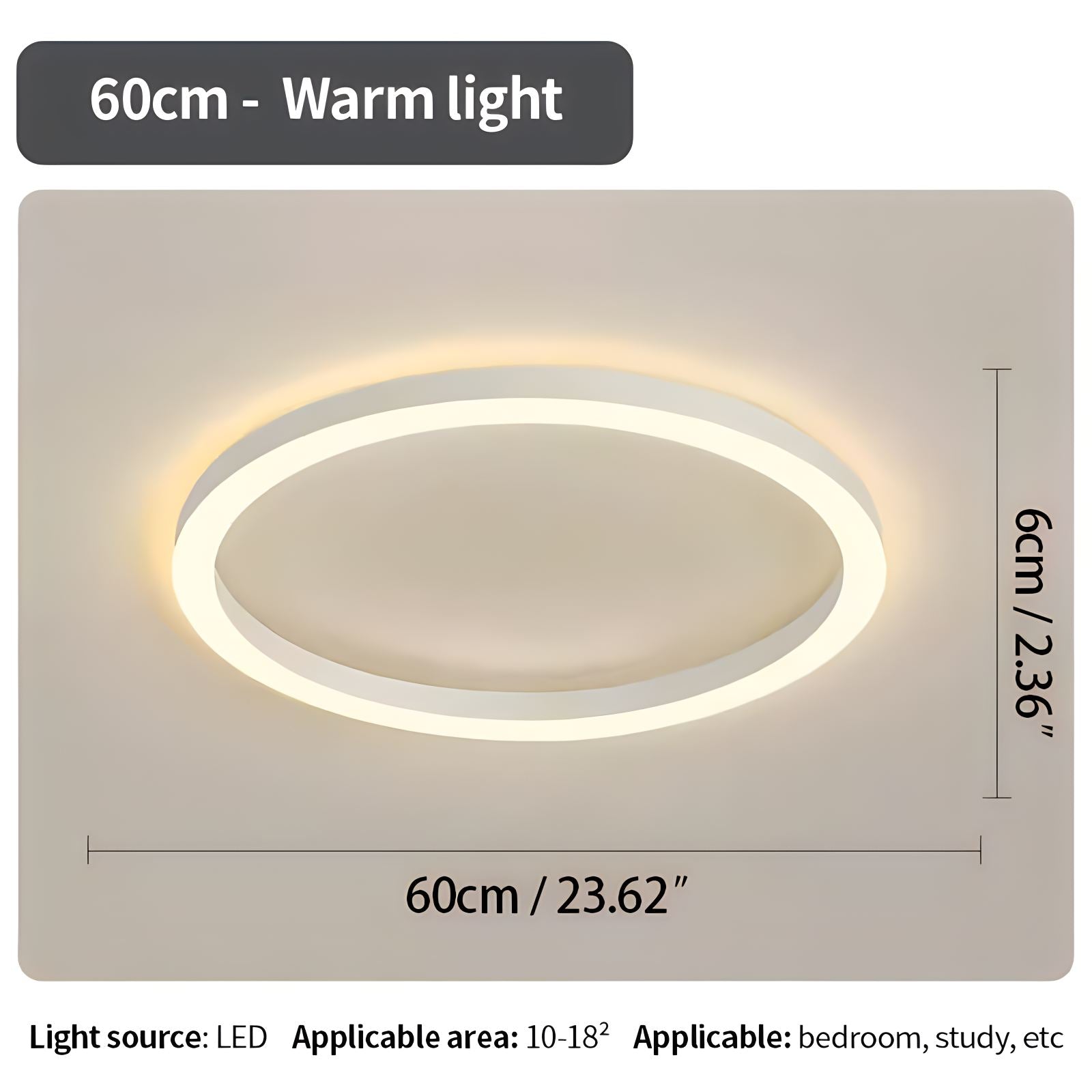 circular ceiling light size