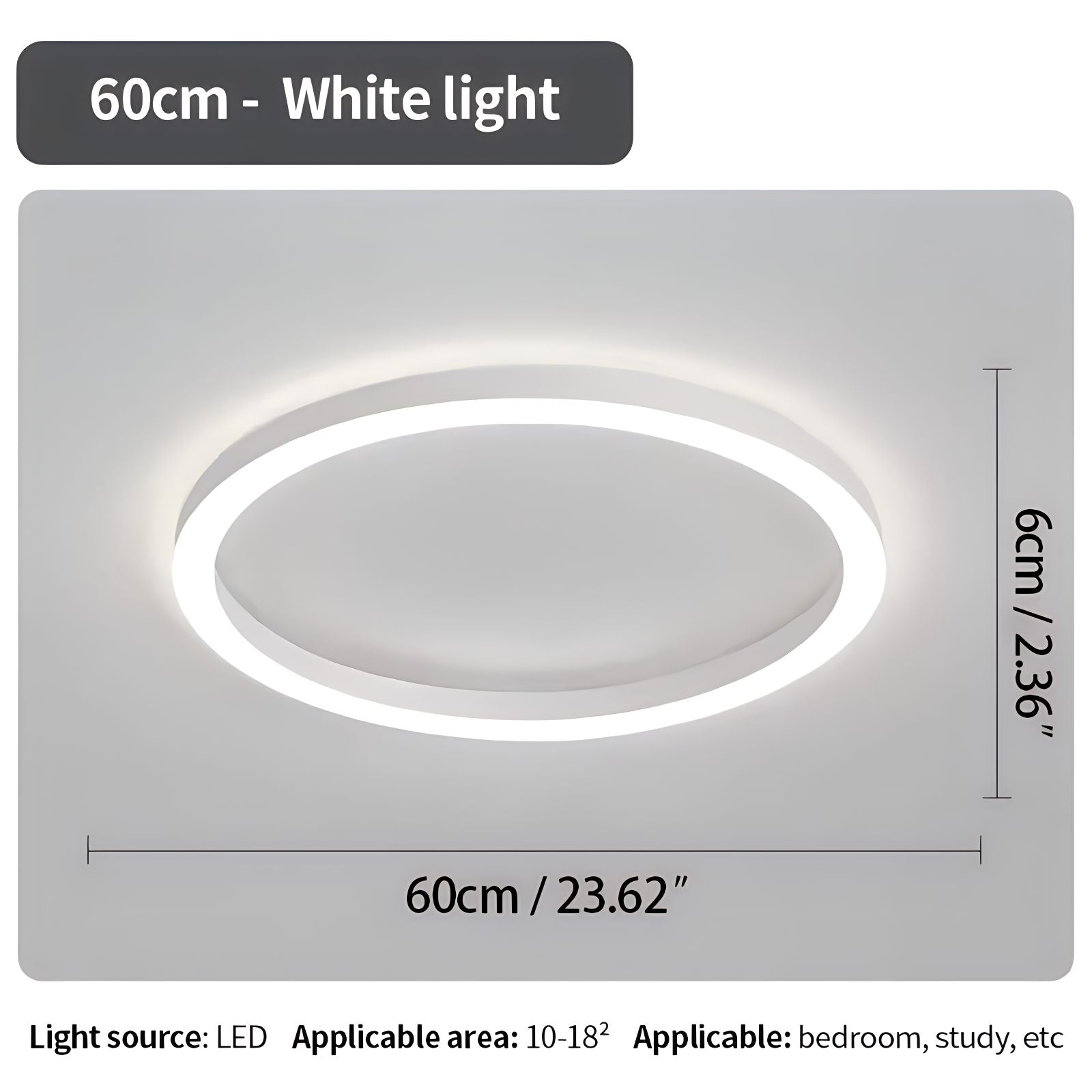 circular ceiling light size
