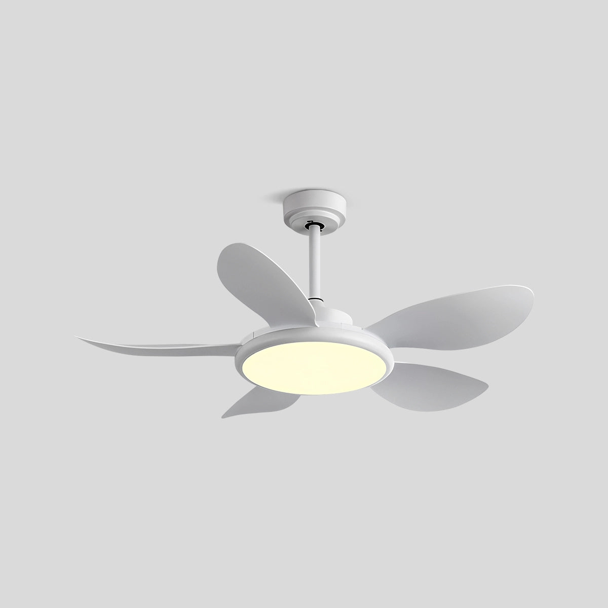 Antizer 5-Blade Wood Ceiling Fan with Light for Living Room White D106cm / 42"