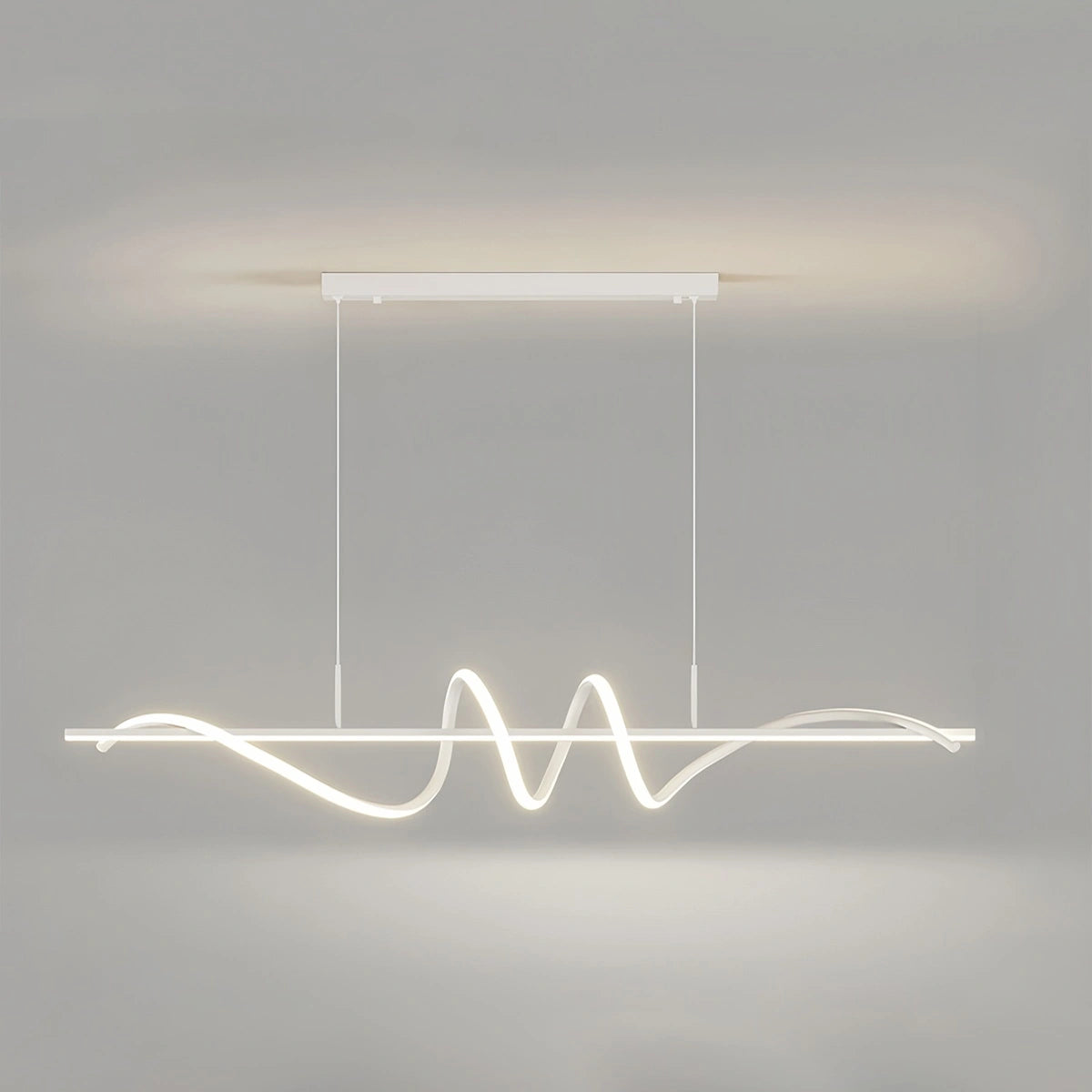 Antizer Wave Linear Chandelier for Dining Room White