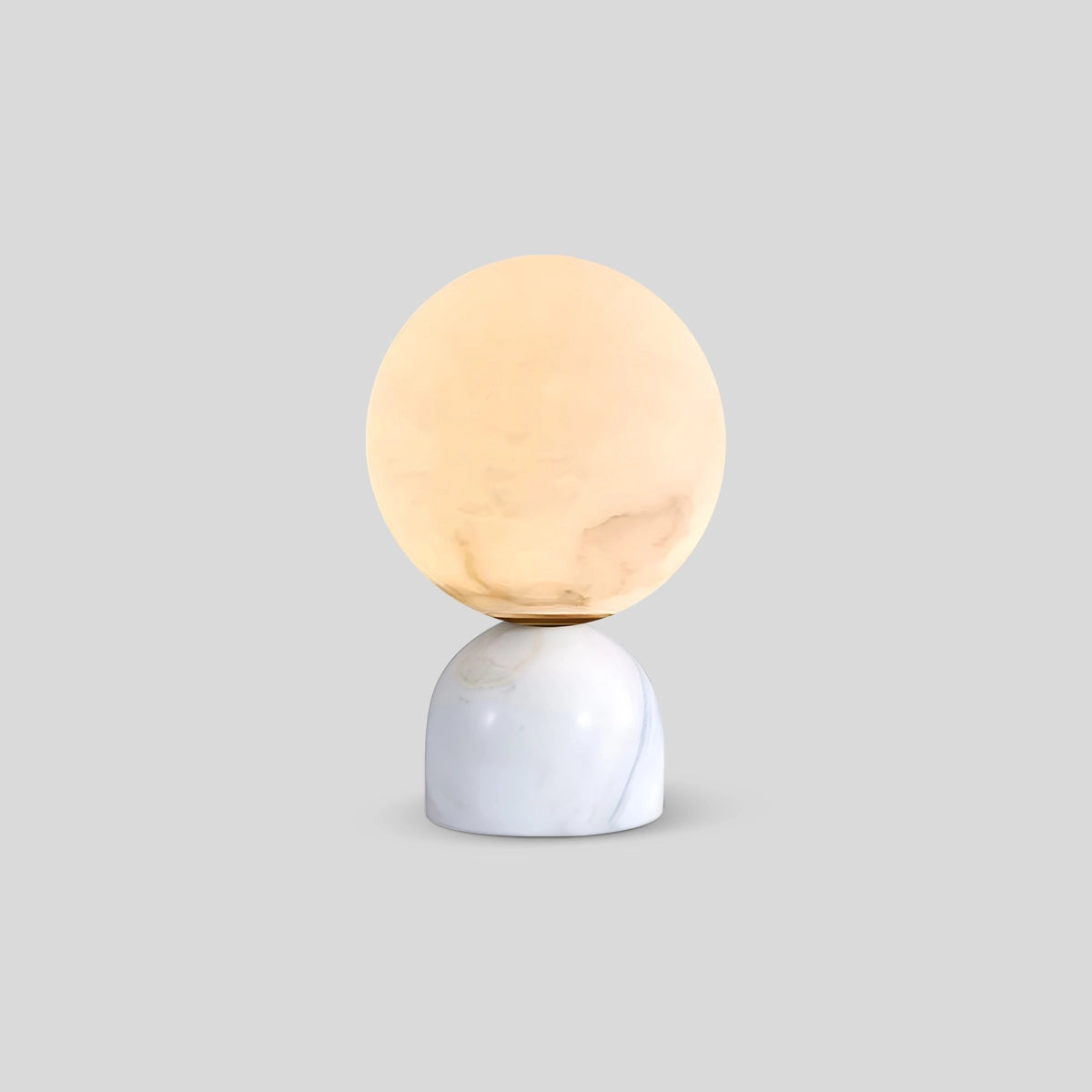 Antizer Modern Globe Spanish Alabaster Table Lamp Bedside Lighting White