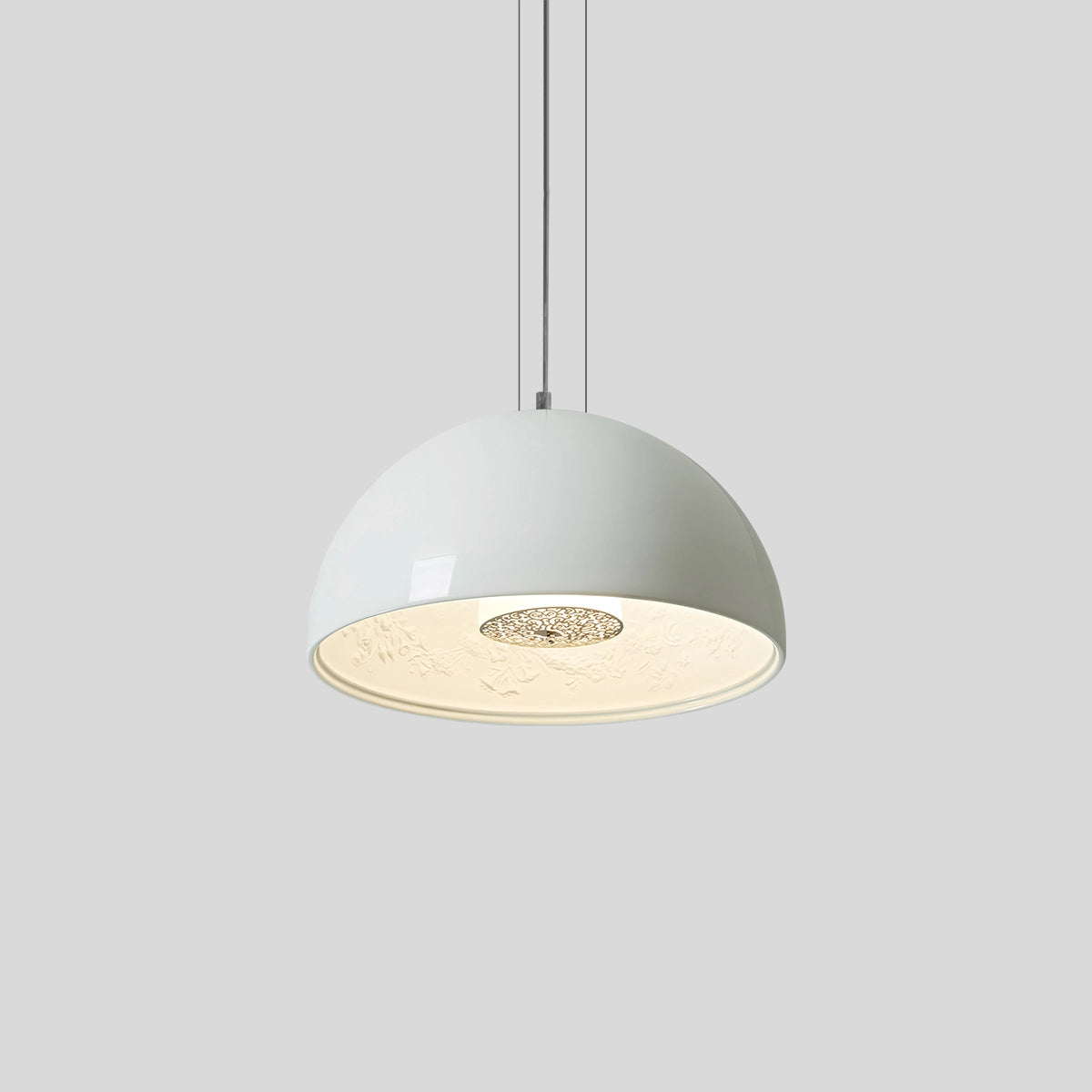 Antizer Italian Semi-Circular Gypsum Relief Pendant Light White Warm Light
