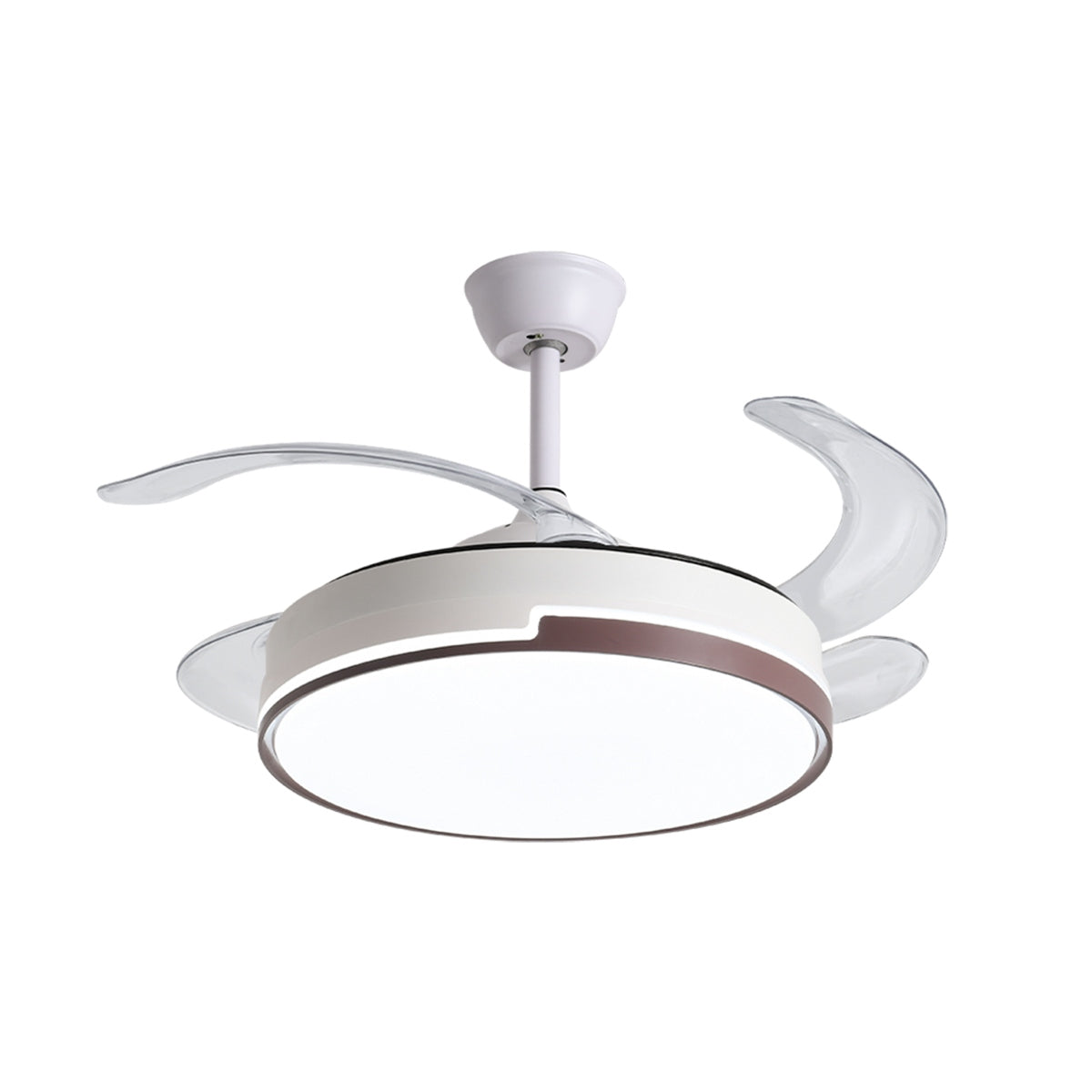 Antizer Remote Minimalist Hugger Ceiling Fan White+Brown D106cm / 41.73” Tricolor Dimming